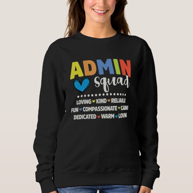 Admin Skol Assistent Grupp Rektor Besättning Admin T Shirt (Framsida)