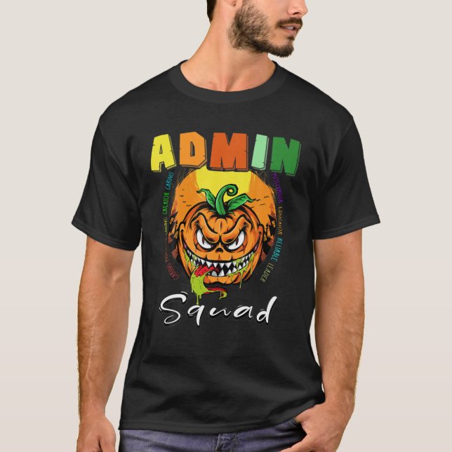 Admin Squad School Assistant Kärlek Halloween Pump T Shirt (Framsida)
