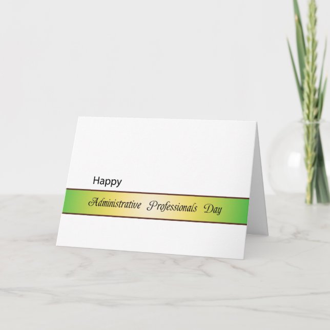 Admininistrative professionellDag-Grönt gult Tack Kort (Framsida)