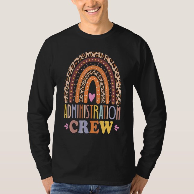Administrationspersonal Leopard Rainbow Back To Sc T Shirt (Framsida)