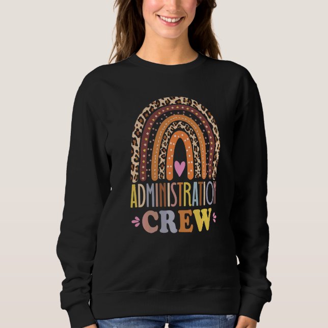 Administrationspersonal Leopard Rainbow Back To Sc T Shirt (Framsida)