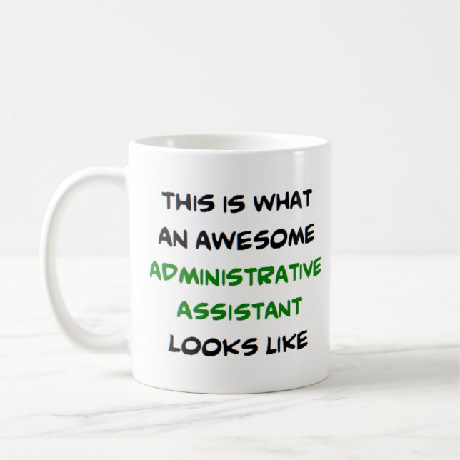 administrativ assistent, fantastisk kaffemugg (Vänster)