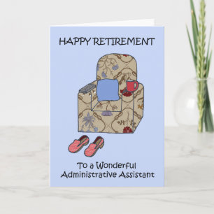 Administrativ assistent pensionering serie. kort