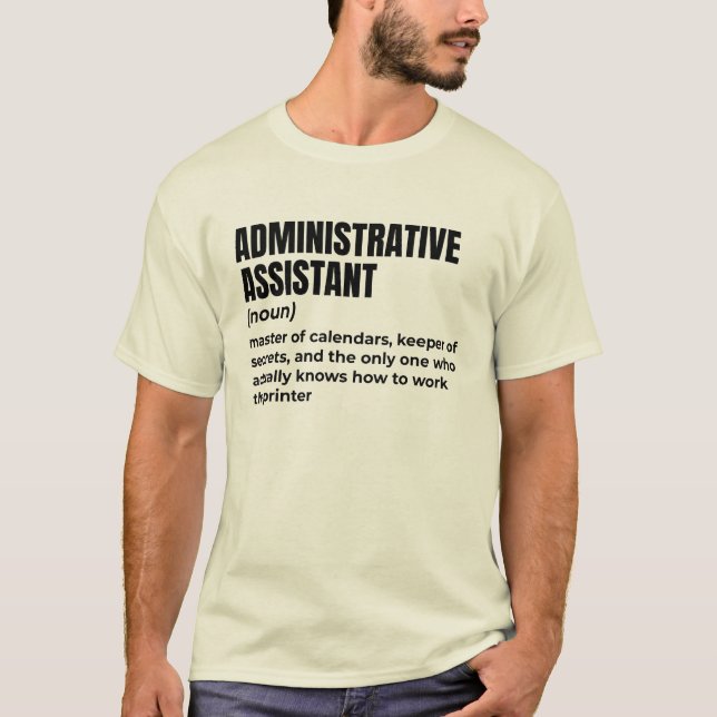 Administrativ assistent Sarkastic T Shirt (Framsida)
