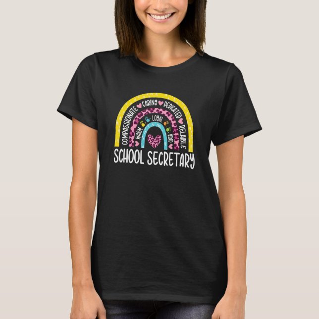 Administrativ assistent Skolsekreterare Tacksamhet T Shirt (Framsida)