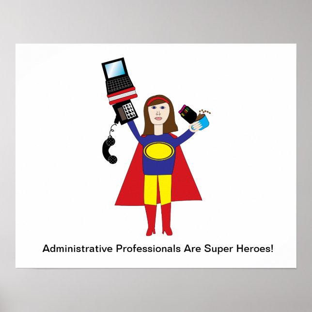 Administrativ Professionell Hero Personalize Funny Poster (Framsidan)