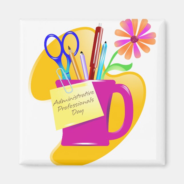 Administrativa professionellas dag-design magnet (Framsidan)