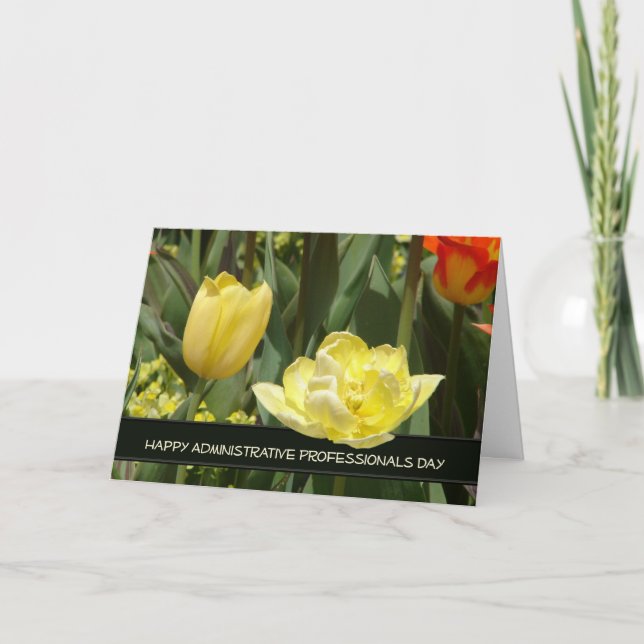 Administrativa Professioneller Dag-Gult Tulips Tack Kort (Framsida)