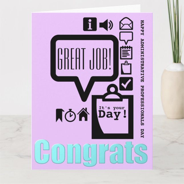 Administrativa Professioneller i Lycklig dag L häl Kort (Framsida)