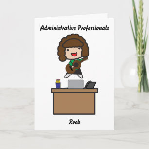 Administrativa Professioneller Sten Brunette Funny Kort
