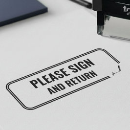Administrative Professional Please Sign and Return Självfärgande Stämpel