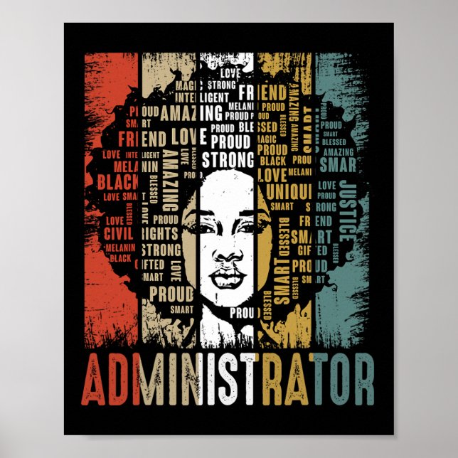 Administratör Afro Afroamerikansk svart historia Poster (Framsidan)