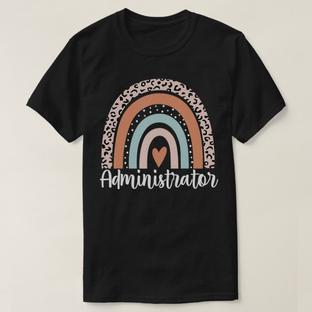 Administratör för Rainbow Leopard Funny Administra T Shirt (Design framsida)