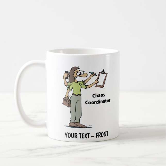 Administratör Tecknad Kvinna Kaffemugg (Vänster)