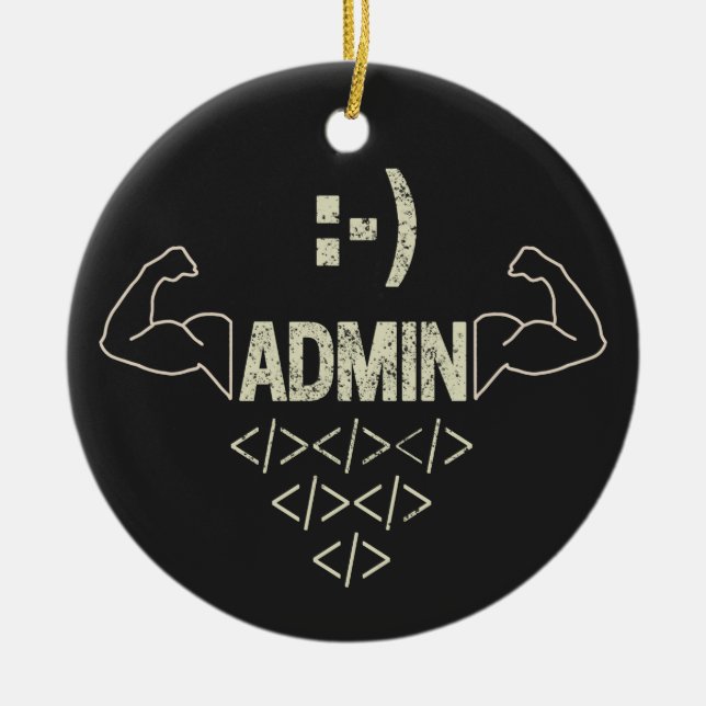 Administratörens IT Sysadmin Computer Scientist Julgransprydnad Keramik (Framsidan)