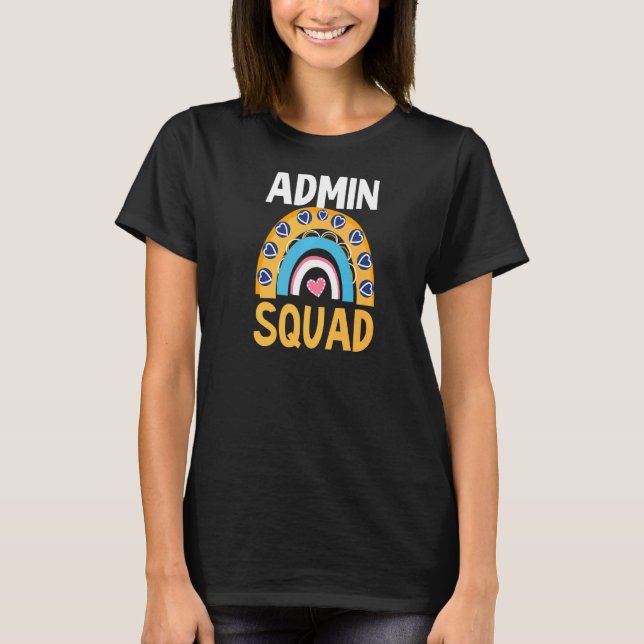 Administratörsassistent för fyrkantsruta t shirt (Framsida)
