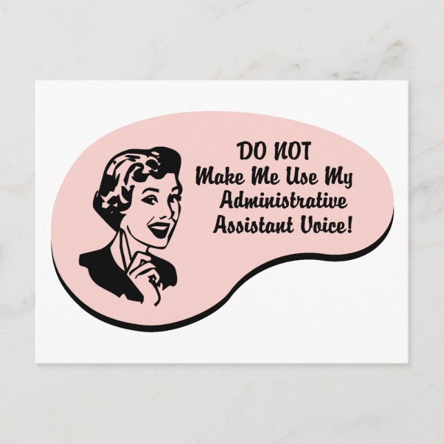Administratörsassistentens röst vykort (Framsida)