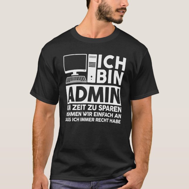 Administrera IT Expert Computer Science Ord T Shirt (Framsida)