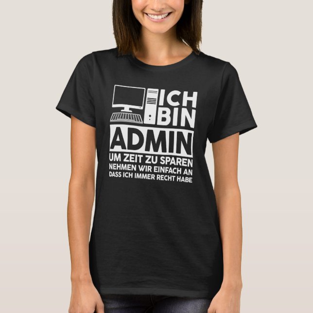Administrera IT Expert Computer Science Ord T Shirt (Framsida)