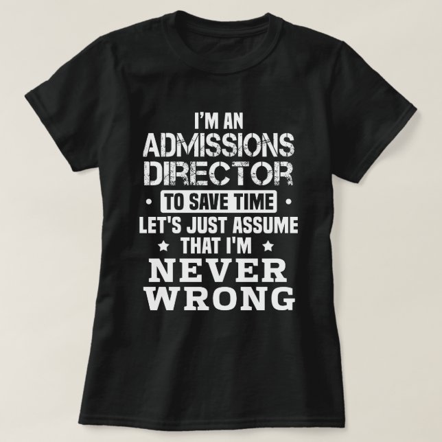 Adminsionschef T Shirt (Design framsida)