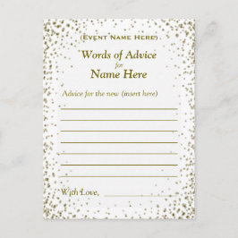 Adminskort | Guld Confetti Rådkort