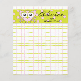 Adminskort "Rosa Grönt Uggla" för babyskor