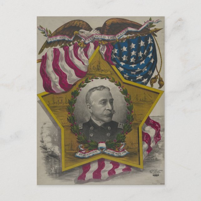 Admiral George Dewey Vykort (Framsida)