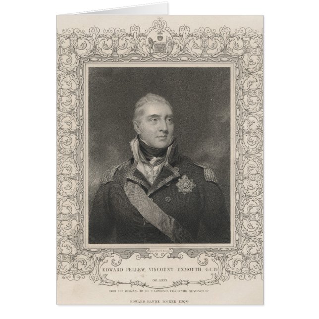 Admiral Herr Edward Pellew, 1810 Hälsningskort (Framsidan)