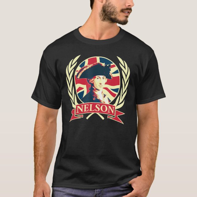 Admiral Horatio Nelson British Flagga Propaganda  T Shirt (Framsida)