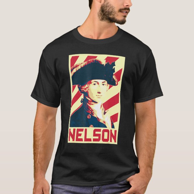 Admiral Horatio Nelson British Flagga Propaganda T Shirt (Framsida)