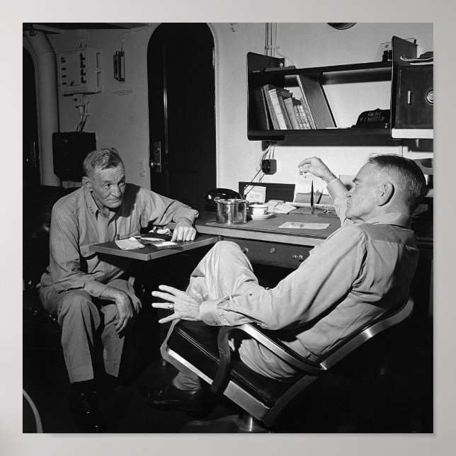 Admiral McCain och Bull Halsey - USS New jersey Poster (Framsidan)