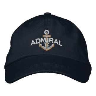 Admiral Nautical Star Anchor Embroidery Broderad Keps