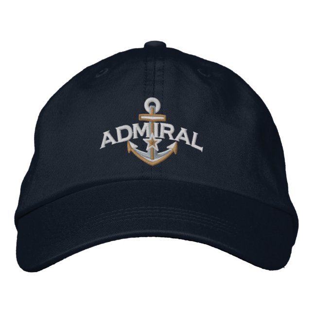 Admiral Nautical Star Anchor Embroidery Broderad Keps (Framsida)