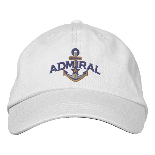 Admiral Nautical Star Anchor Embroidery Broderad Keps (Framsida)