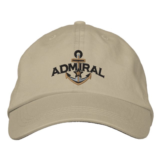 Admiral Sjöstjärna Ankare Broderi Broderad Keps (Framsida)