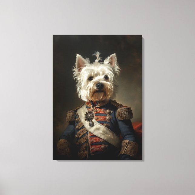 Admiral Väster Highland Terrier Canvastryck (Framsida)