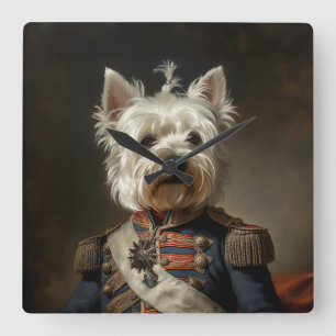 Admiral Väster Highland Terrier Fyrkantig Klocka