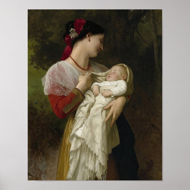Admiration Maternelle - William-Adolphe Bouguereau Poster (Framsidan)