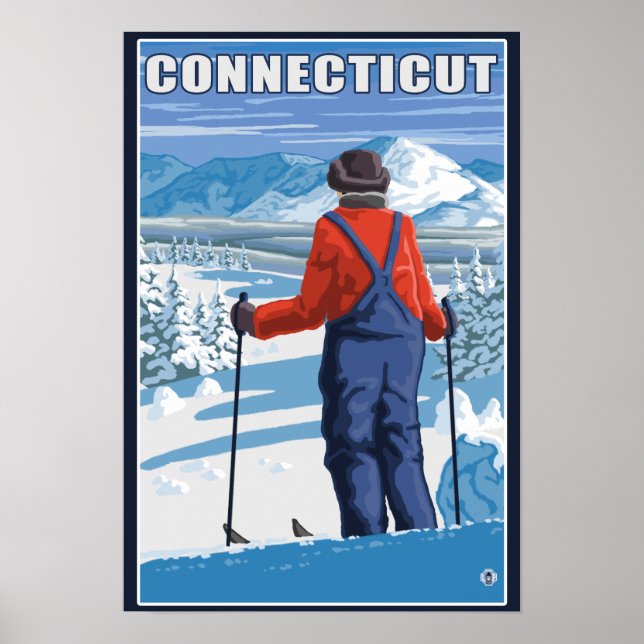 Admiring-vy för ConnecticutSkier Poster (Framsidan)