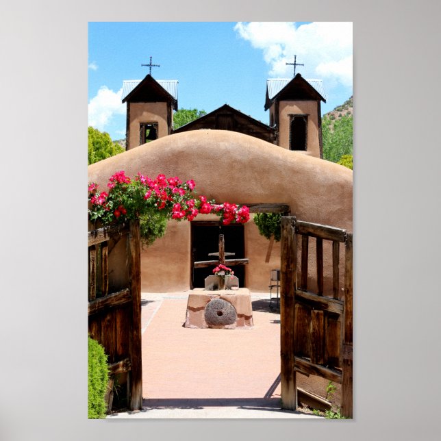 Adobe Church Sanctuario Chimayo New mexico Photo Poster (Framsidan)