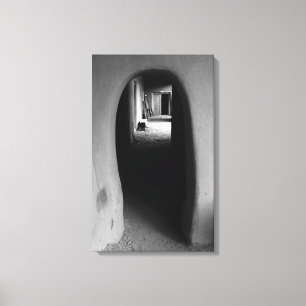 Adobe Doorway Architecture Black & White Photo Canvastryck