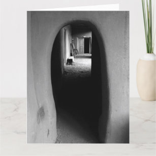 Adobe Doorway Architecture Black & White Photo Kort