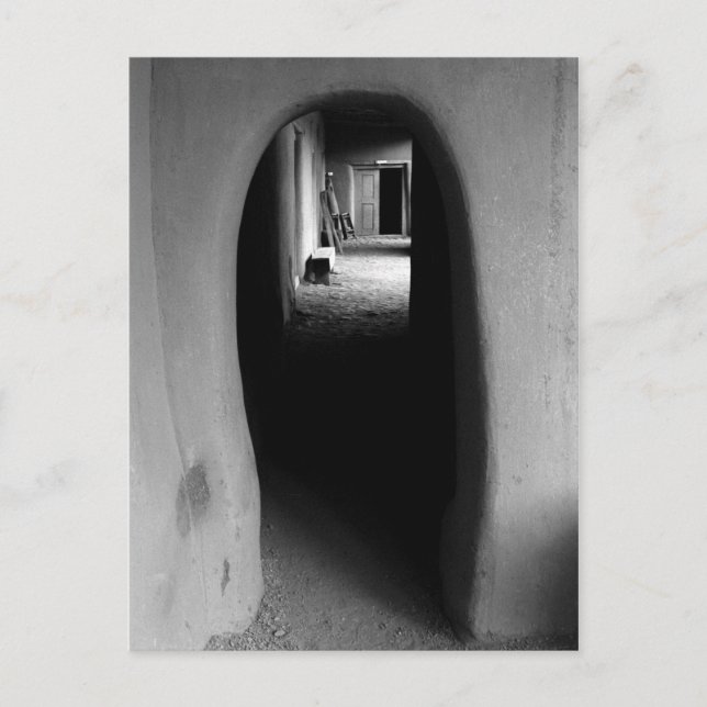 Adobe Doorway Architecture Black & White Photo Vykort (Framsida)