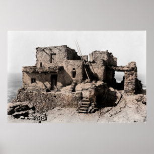 ADOBE DWELLING of HOPI INDIANS 1920 Poster