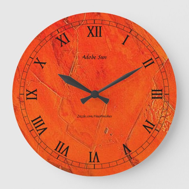 Adobe Sun Faux Finish Stor Klocka (Framsida)