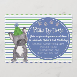 Adodiskt pojkes Hund Puppy Birthday-inbjudan Inbjudningar