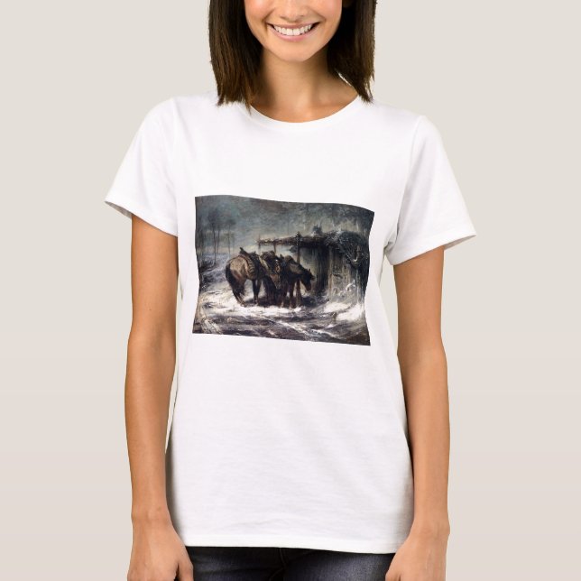 Adolf Schreyer Wallachian snöstorm Tee Shirt (Framsida)