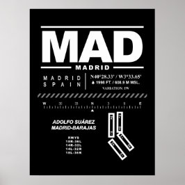Adolfo Suárez Madrid-Barajas flygplats MAD Poster