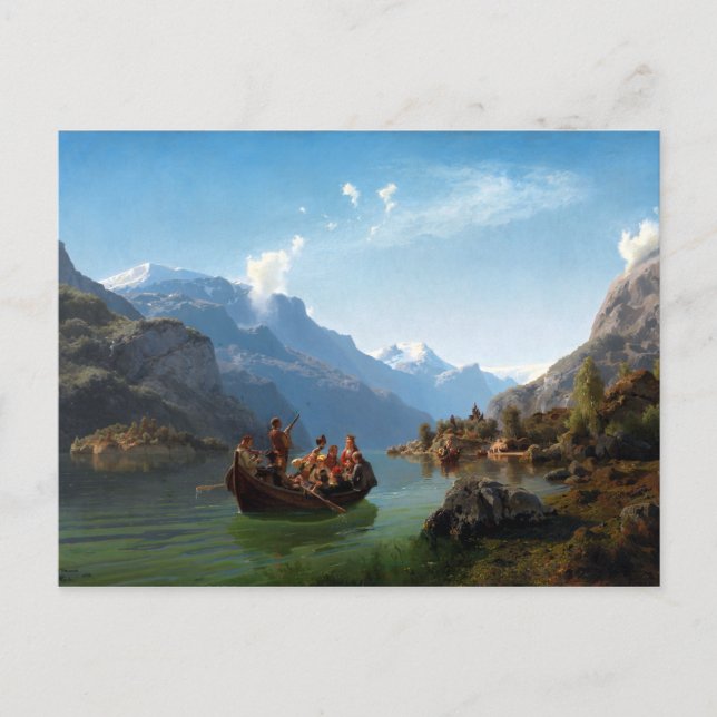 Adolph Tidemand och Hans Gude Möhippa Procession Vykort (Framsida)