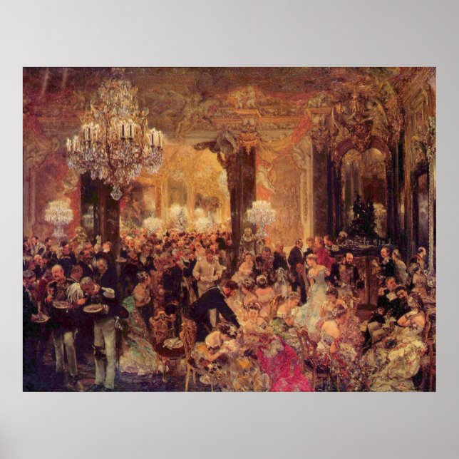 Adolph von Menzel Supper vid Boll Poster (Framsidan)